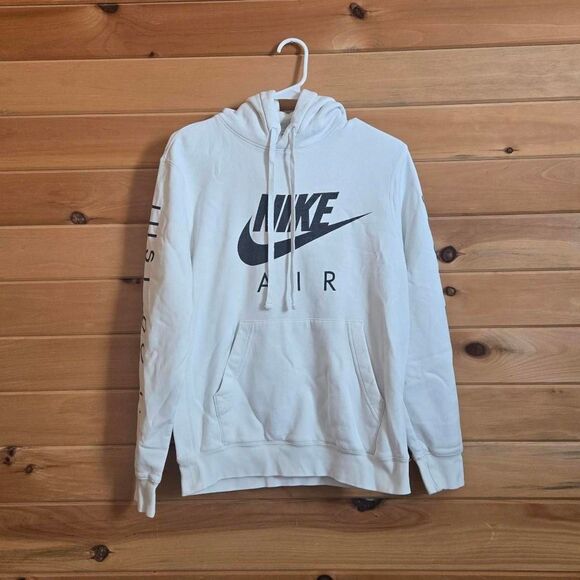 Nike Other - Men's Unisex Nike White Printed Fleece Lined Pullover Hoodie Small